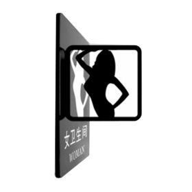 Women Bathroom Sign Office Building Wall Sign Double Sided Acrylic Sign for Shopping Mall - Default