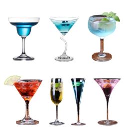 Set of 7 Crystal Cocktail Glass Martini Glass Triangle Glasses - Default