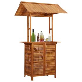 Patio Bar Table with Rooftop 44.5"x41.7"x85.4" Solid Wood Acacia - Brown