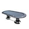 INO Design Elite 96Inch 10 Players Oval Black Speed Cloth Casino Table Felt Playing Surface Pedestal Base Poker Game Table - as Pic