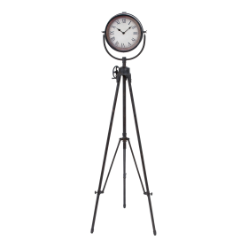 DecMode 57" Black Metal Tall Tripod Clock - DecMode