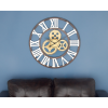 DecMode 30" Brown Metal Gear Wall Clock - DecMode