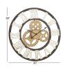 DecMode 30" Brown Metal Gear Wall Clock - DecMode